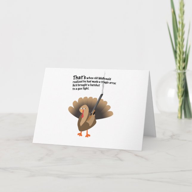 Tarjeta Festiva Venganza del pavo (Anverso)