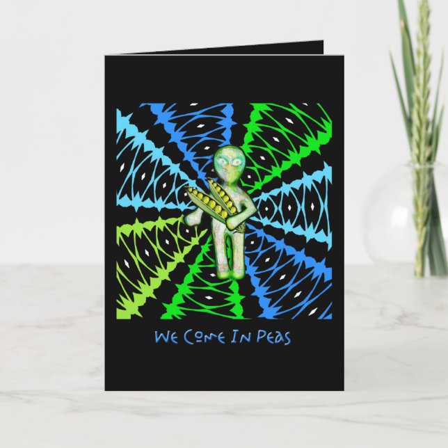 Tarjeta Festiva ¡Venimos en paso de los guisantes… los purés de (Anverso)