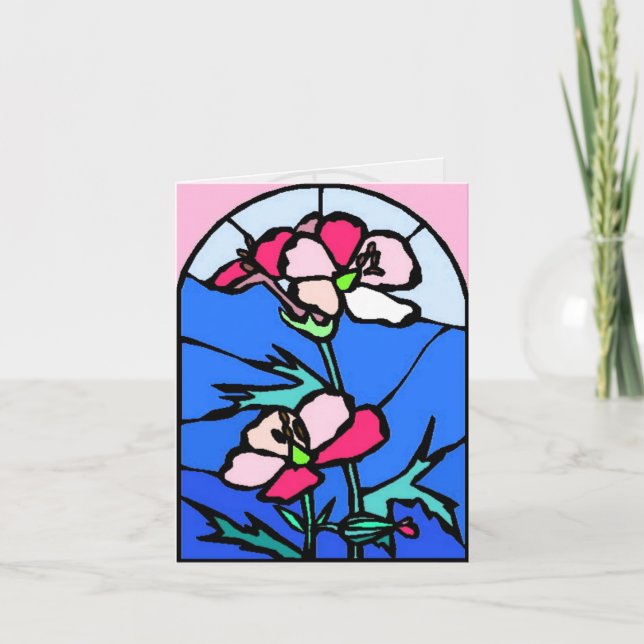 Tarjeta Festiva Ventana de flores (Anverso)