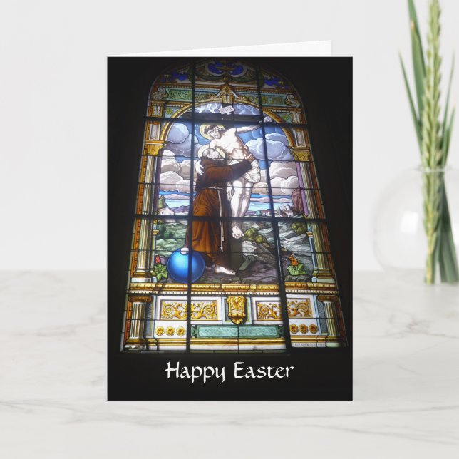 Tarjeta Festiva ventana de vidrio de la Semana Santa (Anverso)