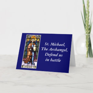 Tarjeta Festiva Ventana de vidrio emplomado de San Miguel El Arcán