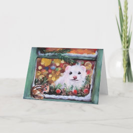 Tarjeta Festiva Ventana Navidades de Ferret y Chipmunk