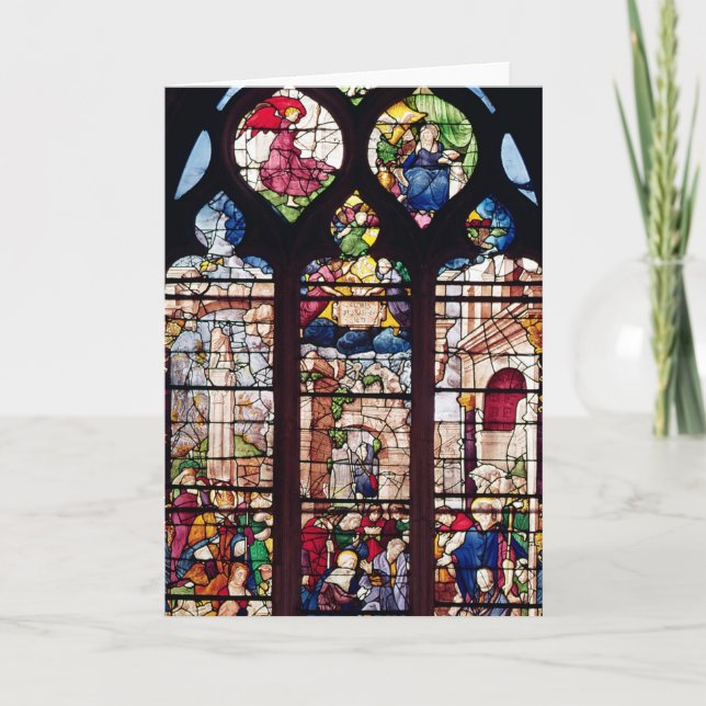 Tarjeta Festiva Ventana que representa la natividad (Anverso)