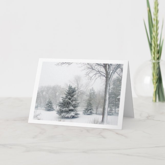 Tarjeta Festiva Ventisca hermosa (Anverso)