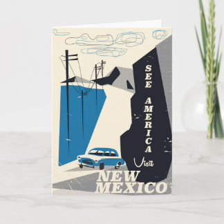 Tarjeta Festiva Ver América - Nuevo México poster de viajes de épo