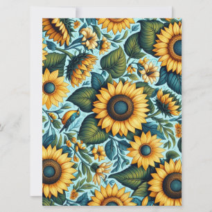 Tarjeta Festiva Verano/girasol/ave