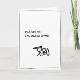 Tarjeta Festiva 'Verano interminable' - Surfing Valentine Card