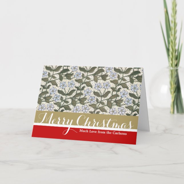 Tarjeta Festiva Verano Periwinkle Bonito Flor Elegante Floral (Anverso)