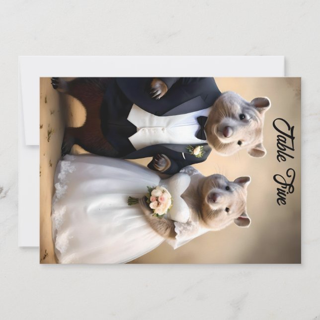 Tarjeta Festiva "Verdadero Amor En Australia: Wombats Que Amarran  (Anverso)