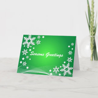 Tarjeta Festiva Verde de la creación del copo de nieve