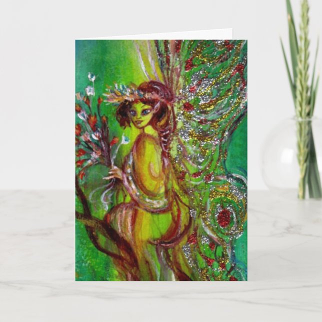 TARJETA FESTIVA VERDE FAIRY (Anverso)