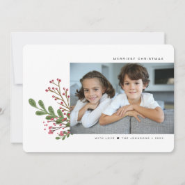 Tarjeta Festiva Verde invernal caprichoso 5 fotos