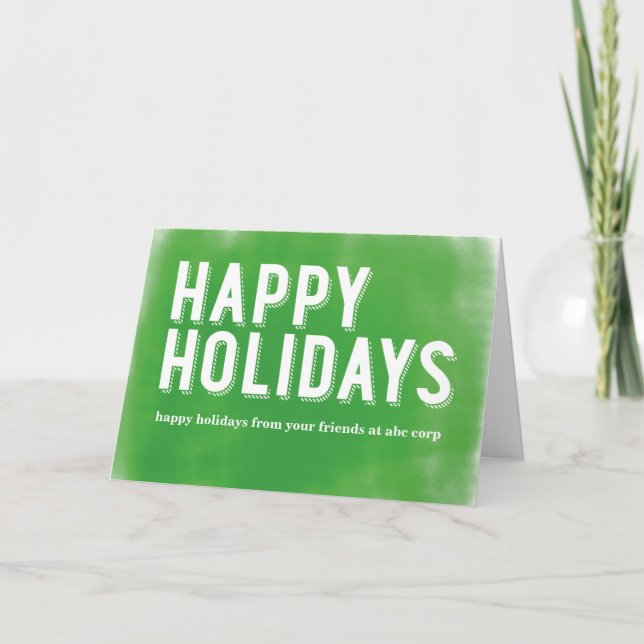 Tarjeta Festiva Verde pintado de los días de fiesta (Anverso)