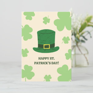 Tarjeta Festiva Verde y beige simple día de San Patricio