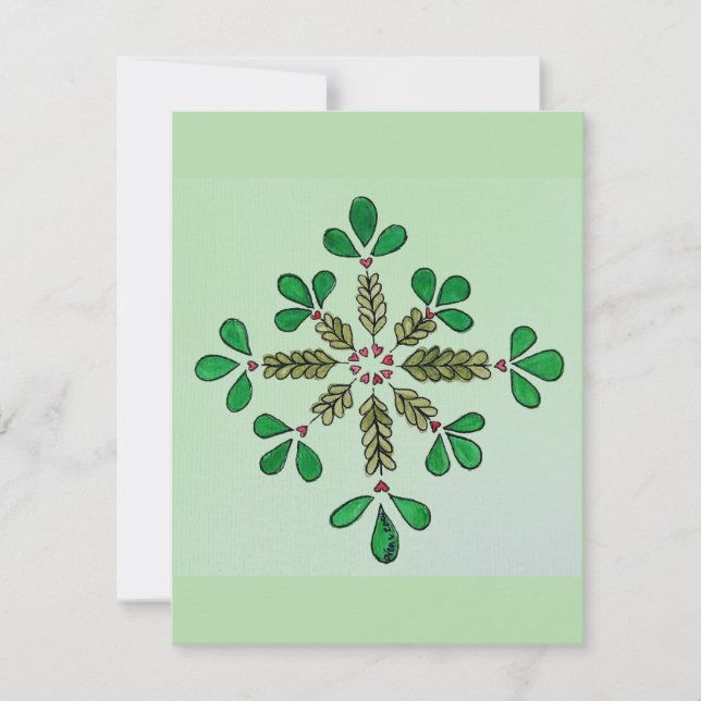 Tarjeta Festiva Verdes Navideños Simples (Anverso)