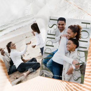 Tarjeta Festiva Verdes Rusos Dos Fotos Festividades Más Felices