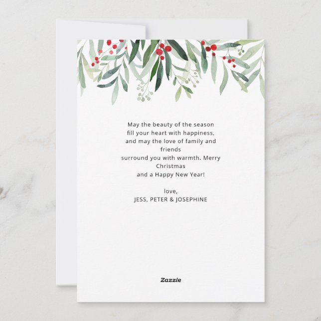 Tarjeta Festiva verdor acuático navidades saludo de vacaciones (Reverso)