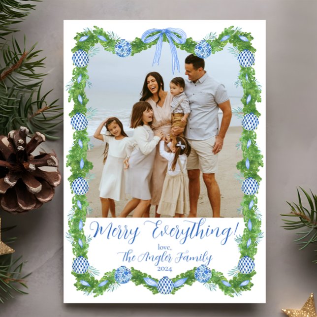 Tarjeta Festiva Verdor Chinoiserie azul y blanco, abuelo millenial (Subido por el creador)