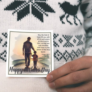 Tarjeta Festiva Versículo Bíblico para el Día del Padre: Romanos 1