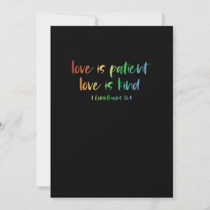 Tarjeta Festiva Versículo de la Biblia cristiana El amor es pacien