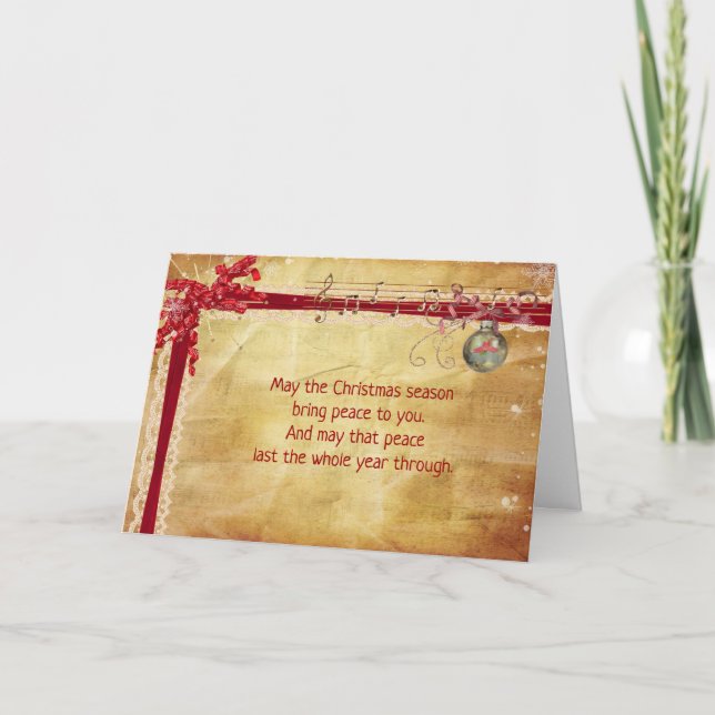 Tarjeta Festiva versículo de navidades en el marco de cinta (Anverso)