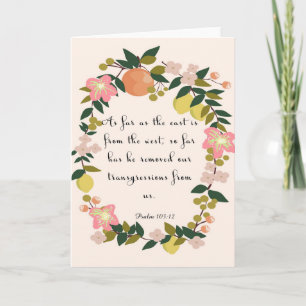 Tarjeta Festiva Verso de arte de la Biblia - Salmo 103:12