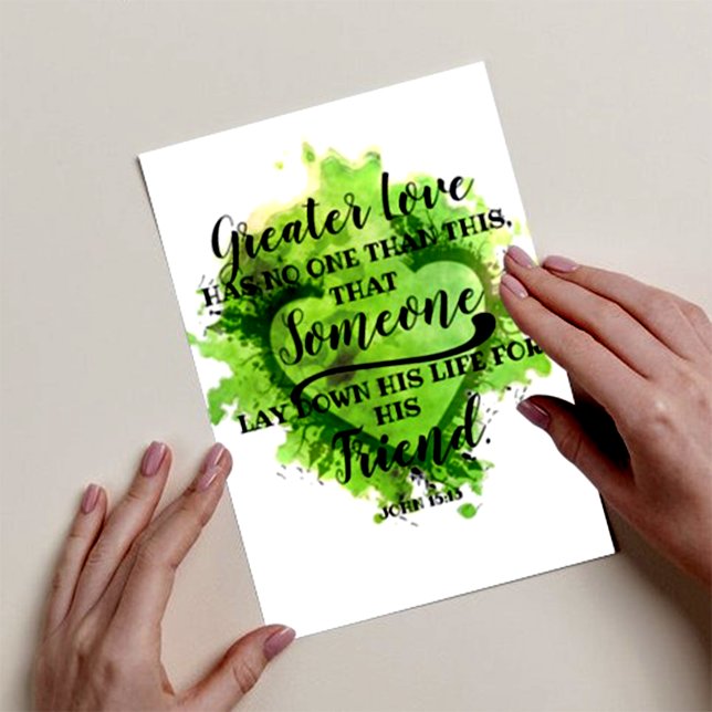 Tarjeta Festiva Verso de la Biblia día de San Valentín: Juan 15:13 (Subido por el creador)