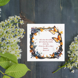 Tarjeta Festiva Verso de la Biblia personalizable floral