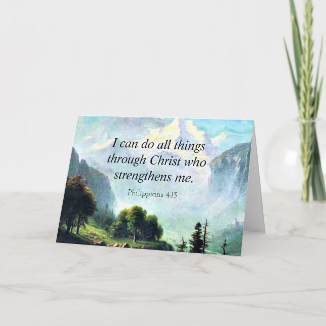 Tarjeta Festiva Verso de la Biblia, Phil 4:13, puedo hacer todas l (Anverso)