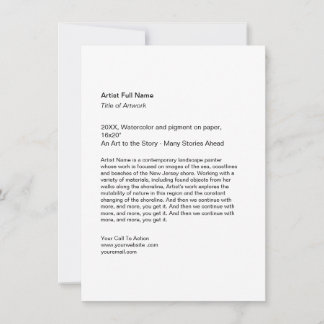 Tarjeta Festiva Vertical Artwork Exhibition Art Show Placards