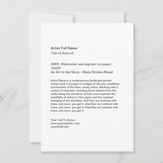 Tarjeta Festiva Vertical Artwork Exhibition Art Show Placards (Anverso)