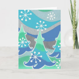 Tarjeta Festiva Vertical de la carta "Feliz Navidad" de los árbole