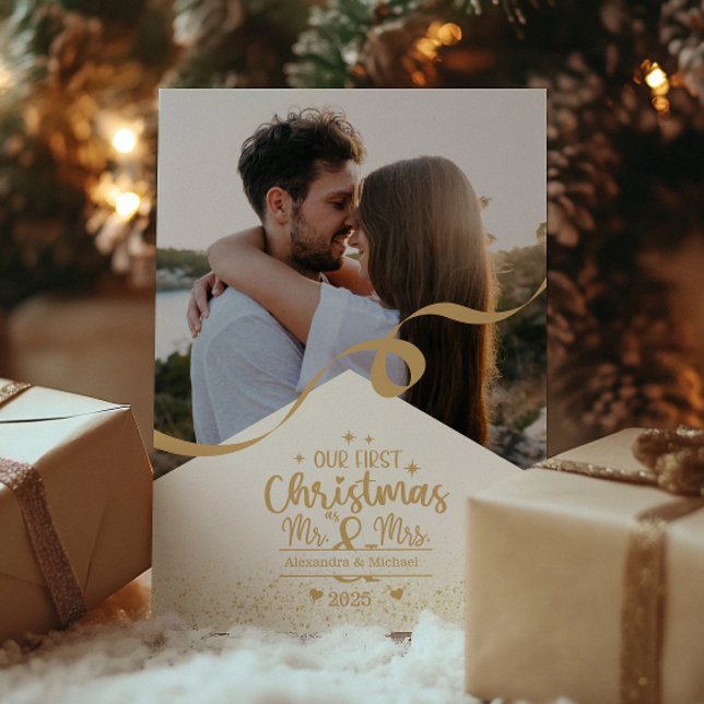 Tarjeta Festiva Vertical First Christmas Full Photo Layout (Subido por el creador)