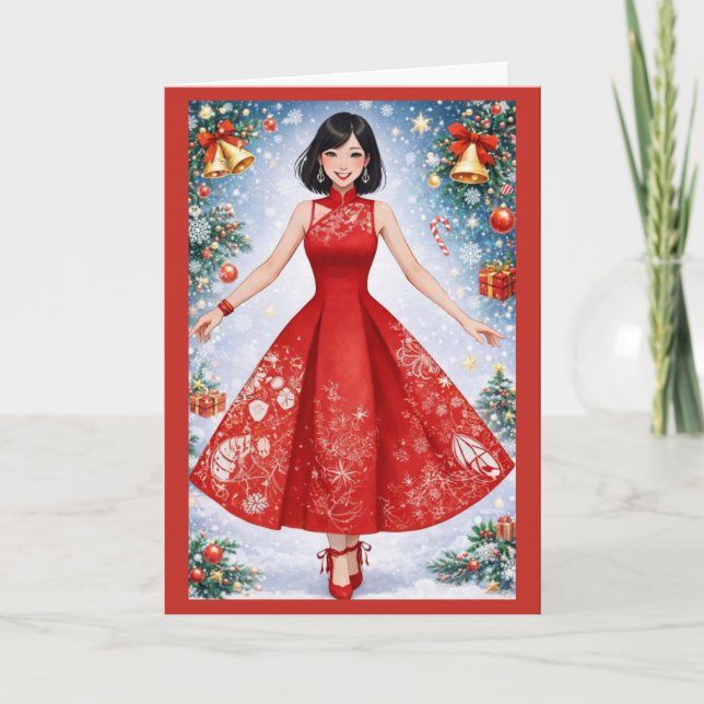 Tarjeta Festiva Very Merry Christmas Card (Anverso)