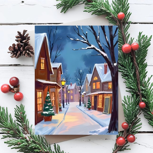 Tarjeta Festiva Very Merry Christmas Town (Subido por el creador)