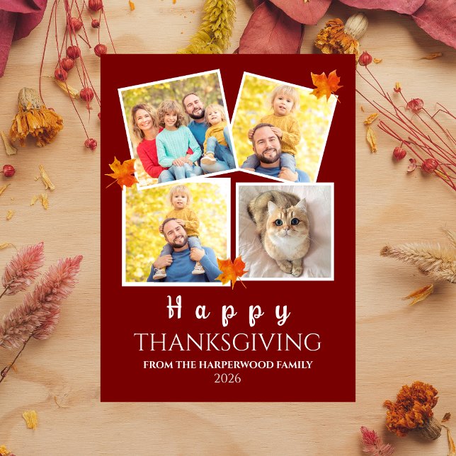 Tarjeta Festiva Very Thankful | Fall thanksgiving family 4 photo (Subido por el creador)