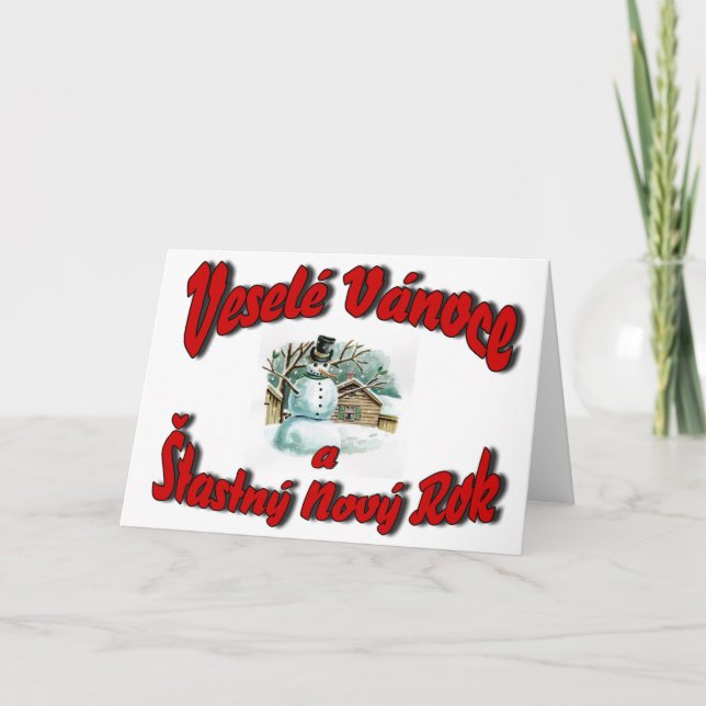 Tarjeta Festiva Veselé Vánoce un Šťastný Nový Rok (Anverso)