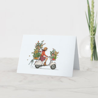 Tarjeta Festiva Vespa scooter conoció a los bloggers