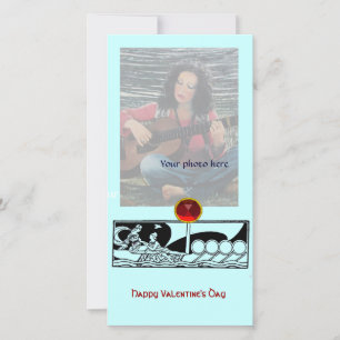 Tarjeta Festiva VESSEL ANTIGUO,AMA Gema de rubí rojo azul Verde az