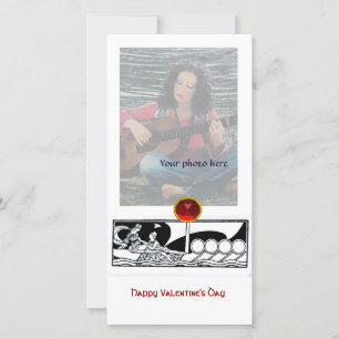 Tarjeta Festiva VESSEL ANTIGUO Y AMA Gema Rojo Ruby Gem Blanco Neg