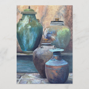 Tarjeta Festiva Vessels Vintage Arte Acrílico Caroline651
