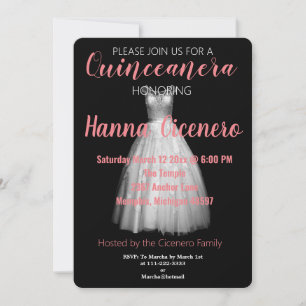 Tarjeta Festiva Vestido elegante de Quinceanera