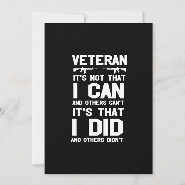 Tarjeta Festiva veteran it's not that i can and others can't it's (Anverso)