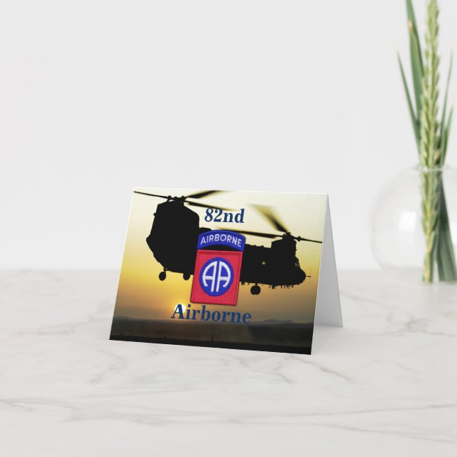 Tarjeta Festiva Veteranos de la 82ª división aérea del ejército (Anverso)
