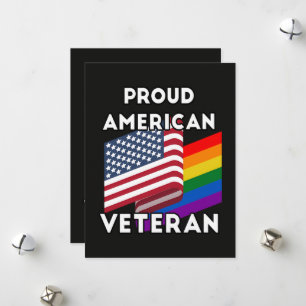 Tarjeta Festiva Veteranos LGTB - Bandera Americana