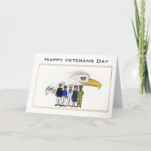 Tarjeta Festiva Veterans Day Service Member & American Eagle Card