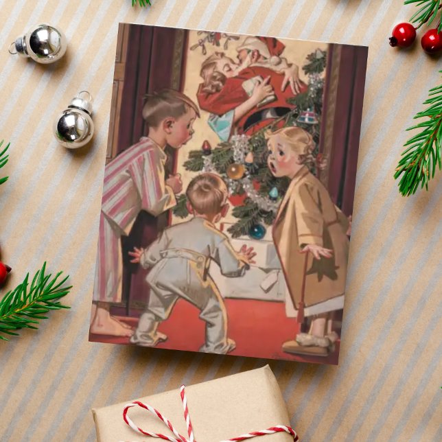 Tarjeta Festiva Vi a la mami Kissing Santa Claus Personalizado Vin (Subido por el creador)