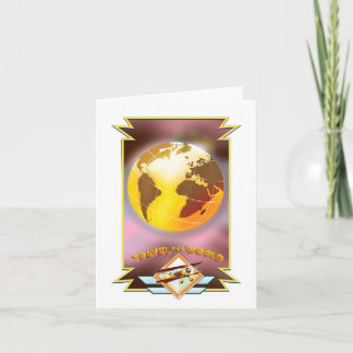 Tarjeta Festiva Viaja por el Globo de Oro del Mundo