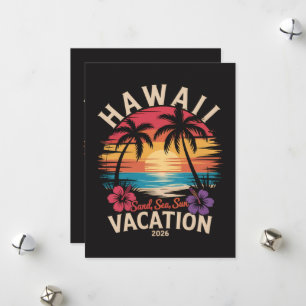 Tarjeta Festiva Viaje a Hawái 2026 Vacaciones de Verano Playa