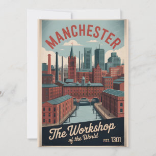 Tarjeta Festiva Viaje al horizonte de Mánchester Inglaterra al est